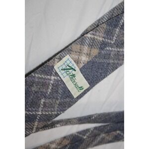 TATTERSALL Men's Vintage Wool‎ Tie Blue Tan Tattersall Plaid 57 X 3.25